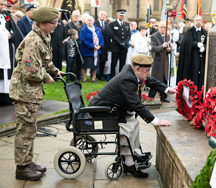 Harry lays his wreath